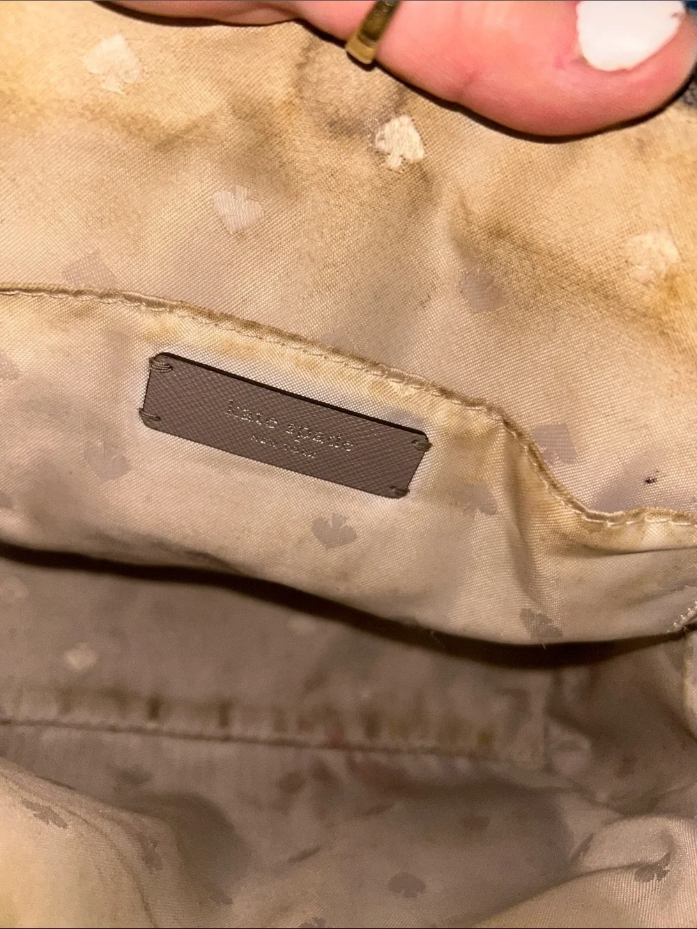 kate spade taupe Small dome satchel with gold Hardware & Removable Strap